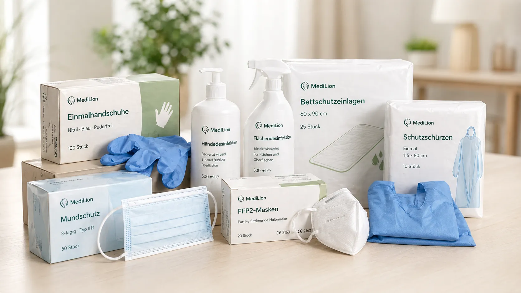MediLion Pflegebox mit Pflegehilfsmitteln